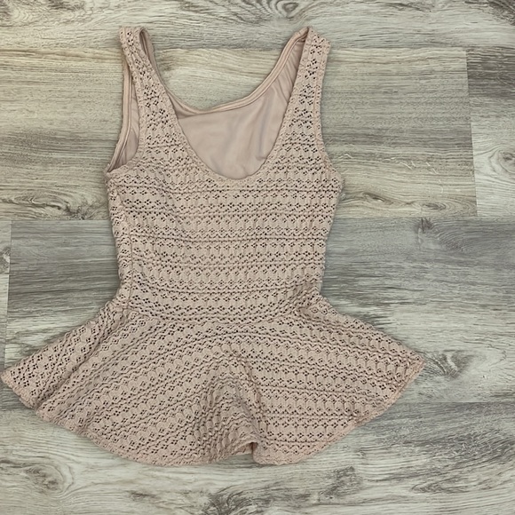 a’gaci Pale Pink Crochet Look Stretchy Sleeveless Fit & Flare Tank Top Small - Picture 5 of 10
